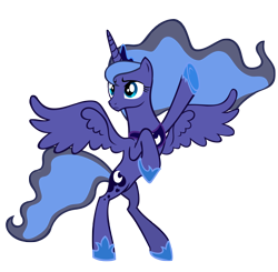 Size: 4000x3917 | Tagged: safe, artist:draikjack, character:princess luna, female, rearing, recolor, simple background, solo, transparent background, vector