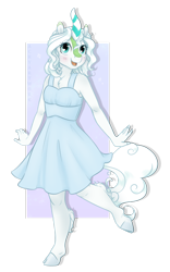Size: 1600x2560 | Tagged: safe, artist:acry-artwork, oc, oc only, oc:sweet spring, species:anthro, species:kirin, species:pony, species:unguligrade anthro, anthro oc, blushing, clothing, cloven hooves, cute, dress, female, furry, happy, kirin oc, mare, solo, sundress