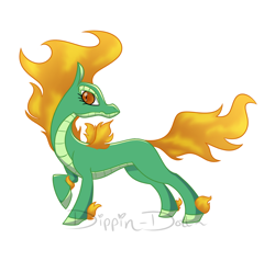 Size: 1050x1000 | Tagged: safe, artist:dippin-dott, community related, character:tianhuo, species:longma, them's fightin' herds, female, fire, fire hair, simple background, solo, white background