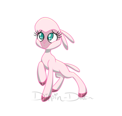 Size: 1050x1000 | Tagged: safe, artist:dippin-dott, community related, character:pom lamb, species:sheep, them's fightin' herds, cloven hooves, female, lamb, pomabetes, simple background, solo, white background