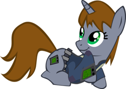 Size: 600x425 | Tagged: safe, artist:pipersack, oc, oc only, oc:littlepip, species:pony, species:unicorn, fallout equestria, clothing, fallout, fanfic, fanfic art, female, mare, pipbuck, simple background, solo, transparent background, vault suit