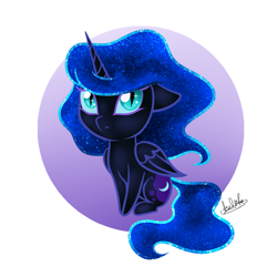 Size: 1500x1500 | Tagged: safe, artist:aselita selter, character:nightmare moon, character:princess luna, chibi, cute, female, moonabetes, solo