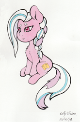 Size: 1587x2400 | Tagged: safe, artist:awesometheweirdo, oc, oc:papyra maroon, species:pony, female, filly, soft color, watercolor painting