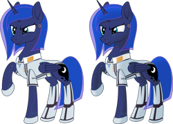 Size: 7979x5721 | Tagged: safe, artist:kopcap94, character:princess luna, species:pony, absurd resolution, android, clothing, cosplay, costume, detroit: become human, female, raised hoof, simple background, solo, transparent background, vector