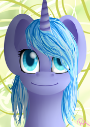 Size: 2480x3496 | Tagged: safe, artist:moon-wing, oc, oc only, species:pony, species:unicorn, abstract background, bust, colored pupils, portrait, solo