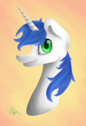 Size: 1833x2658 | Tagged: safe, artist:moon-wing, oc, oc only, oc:shifting gear, species:pony, species:unicorn, bust, solo