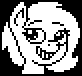 Size: 82x76 | Tagged: safe, artist:perplexia, derpibooru original, oc, oc only, oc:charcoal, species:pony, animated, black and white, blinking, bust, eye shimmer, female, gif, grayscale, mare, monochrome, pixel art, portrait, smiling, solo