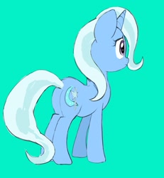 Size: 1776x1918 | Tagged: safe, artist:cottonbudfilly, character:trixie, species:pony, species:unicorn, female, green background, simple background, solo, worried