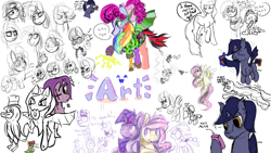 Size: 1920x1080 | Tagged: safe, artist:huffylime, artist:littlepony115, artist:m3g4p0n1, character:bon bon, character:cheerilee, character:cozy glow, character:diamond tiara, character:fluttershy, character:limestone pie, character:marble pie, character:pinkie pie, character:rainbow dash, character:rarity, character:starlight glimmer, character:sweetie drops, character:tempest shadow, character:twilight sparkle, character:wallflower blush, oc, species:pony, collaboration, drawpile disasters, mlpds, monster