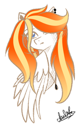 Size: 960x1540 | Tagged: safe, artist:aselita selter, oc, oc only, oc:ember hope, species:pegasus, species:pony, amulet, bust, jewelry, pegasus oc, portrait, solo