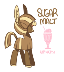 Size: 504x571 | Tagged: safe, artist:asksugarmalt, oc, oc only, oc:sugar malt, species:donkey, ask, ask sugar malt, ice cream, tumblr