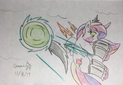 Size: 3264x2246 | Tagged: safe, artist:gamerblitz77, artist:gmangamer25, character:princess cadance, oc, oc:blitz, oc:gamer blitz, species:alicorn, species:pegasus, species:pony, species:umbrum, episode:the crystal empire, g4, my little pony: friendship is magic, alternate character interpretation, alternate cutie mark, alternate scenario, alternate universe, ball, boots, clothing, cloud, cloudy, corruptance, corrupted, corrupted cadance, crossover, crystal empire, crystal heart, crystal palace, dark magic, dark queen, evil cadance, fangs, female, fight, gorget, hoof shoes, impending snowstorm, implied snowstorm, jewelry, lightning, magic, male, mare, peytral, possessed, possession, queen cadance, queen cadence, regalia, role swap, rolling, shoes, simple background, solo, sombra eyes, sonic the hedgehog (series), spin dash, stallion, tiara, traditional art, tyrant cadance, unshorn fetlocks, white background