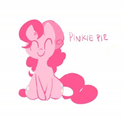 Size: 2042x1964 | Tagged: safe, artist:cottonbudfilly, character:pinkie pie, species:earth pony, species:pony, both cutie marks, cute, diapinkes, eyes closed, female, mare, simple background, sitting, smiling, solo, white background