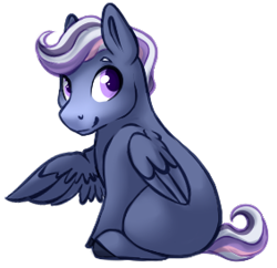 Size: 283x274 | Tagged: safe, artist:amiookamiwolf, oc, oc only, oc:skylight, parent:rainbow dash, parent:twilight sparkle, parents:twidash, species:pegasus, species:pony, blank flank, colt, magical lesbian spawn, male, offspring, one wing out, simple background, sitting, solo, transparent background, wings
