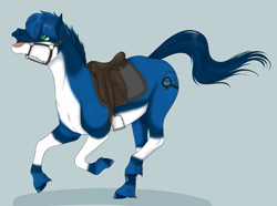 Size: 2685x2000 | Tagged: safe, artist:caff, species:pony, bridle, horse, male, saddle, stallion, stirrups, tack, tracker