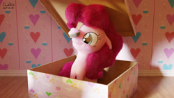 Size: 3840x2160 | Tagged: safe, artist:dashyoshi, character:pinkie pie, species:earth pony, species:pony, 3d, box, cupcake, female, food, pony in a box, solo