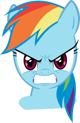 Size: 981x1503 | Tagged: safe, artist:kurokaji11, character:rainbow dash, species:pegasus, species:pony, angry, female, gritted teeth, looking at you, mare, rage, simple background, solo, transparent background, vector