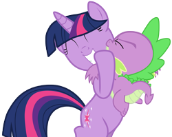 Size: 6260x4985 | Tagged: dead source, safe, artist:eruvon, character:spike, character:twilight sparkle, absurd resolution, hug