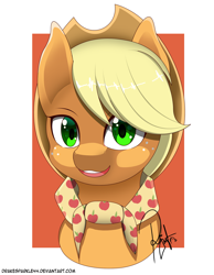 Size: 1554x2000 | Tagged: safe, artist:drakesparkle44, character:applejack, species:earth pony, species:pony, episode:the last problem, g4, my little pony: friendship is magic, bust, female, granny smith's scarf, mare, older, older applejack, portrait, solo