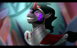 Size: 1280x800 | Tagged: safe, artist:yunlongchen, character:king sombra, species:pony, species:umbrum, species:unicorn, male, solo