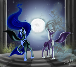 Size: 2990x2632 | Tagged: safe, artist:giuliabeck, character:nightmare moon, character:princess luna, moon