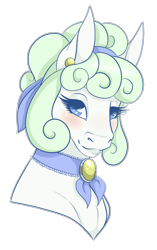 Size: 604x960 | Tagged: safe, artist:caff, oc, oc only, species:pony, female, head shot, mare, pastel, simple background, smiling, solo, transparent background