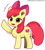 Size: 1137x1277 | Tagged: safe, artist:drakesparkle44, character:apple bloom, species:earth pony, species:pony, g4, adorabloom, cute, female, filly, looking at you, open mouth, signature, simple background, solo, waving, white background