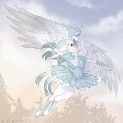 Size: 1920x1920 | Tagged: safe, artist:acry-artwork, oc, oc only, species:anthro, species:pegasus, species:pony, ballerina, ballet, clothing, solo, spread arms, spread wings, tutu, wings