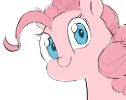 Size: 1003x793 | Tagged: safe, artist:cottonbudfilly, character:pinkie pie, species:pony, bust, cute, diapinkes, female, looking at you, mare, portrait, simple background, solo, white background