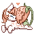 Size: 50x50 | Tagged: safe, artist:ad-opt, oc, oc only, animated, augmented tail, eyes closed, gif, heart, monster pony, nuzzling, original species, piranha plant pony, pixel art, plant, plant pony, simple background, transparent background