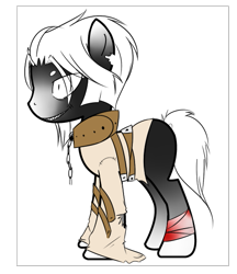 Size: 495x574 | Tagged: safe, alternate version, artist:ad-opt, oc, oc only, species:earth pony, species:pony, bondage, chains, collar, colored, earth pony oc, male, solo, stallion, straitjacket