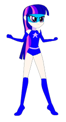 Size: 376x696 | Tagged: safe, artist:supersamyoshi, character:twilight sparkle, species:human, my little pony:equestria girls, clothing, female, human coloration, leotard, magic gaia, simple background, solo, superhero, transparent background