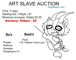 Size: 1000x791 | Tagged: safe, artist:ad-opt, oc, oc only, species:demon pony, advertisement, blep, braid, commission info, demon, lineart, needle, original species, sitting, text, tongue out, white eyes