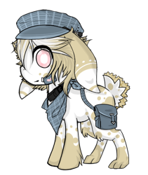 Size: 374x444 | Tagged: safe, alternate version, artist:ad-opt, oc, oc only, clothing, colored, hat, mailbag, male, neckerchief, rabbit pony, simple background, solo, transparent background