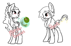 Size: 777x510 | Tagged: safe, artist:ad-opt, base used, oc, oc only, species:pegasus, species:pony, augmented tail, fish, fishbowl, frown, lineart, original species, partial color, pegasus oc, plant, plant pony, smiling, wings
