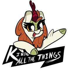 Size: 4500x4500 | Tagged: safe, artist:flywheel, character:autumn blaze, species:kirin, female, open mouth, simple background, solo, text, transparent background