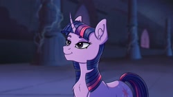 Size: 1920x1080 | Tagged: safe, artist:silverst, character:twilight sparkle, character:twilight sparkle (unicorn), species:pony, species:unicorn, blurred background, castle of the royal pony sisters, chest fluff, ear fluff, eyebrows, eyebrows visible through hair, female, mare, scene interpretation, solo