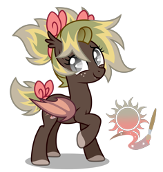 Size: 3300x3500 | Tagged: safe, artist:oyks, oc, oc only, unnamed oc, species:bat pony, species:pony, bat pony oc, bat wings, bow, colored hooves, ear fluff, fangs, female, freckles, hair bow, looking at you, mare, multicolored hair, raised hoof, simple background, smiling, solo, tail bow, tail wrap, transparent background, wings