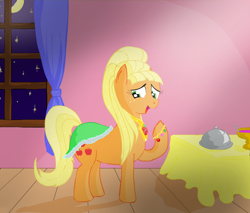 Size: 1310x1115 | Tagged: safe, artist:cyb3rwaste, character:applejack, alternate hairstyle