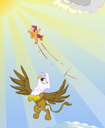 Size: 1026x1252 | Tagged: safe, artist:cyb3rwaste, character:gilda, character:scootaloo