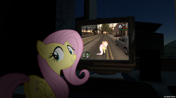 Size: 2560x1438 | Tagged: safe, artist:faze-alan-mskull2019, character:fluttershy, computer, game, grand theft auto, gta san andreas, house, looking at you, night