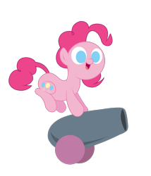 Size: 1488x1736 | Tagged: safe, artist:sauec, character:pinkie pie, female, filly, party cannon, simple background, solo, transparent background