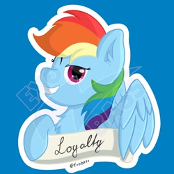 Size: 2000x2000 | Tagged: safe, artist:exobass, character:rainbow dash, species:pegasus, species:pony, element of loyalty, female, solo, sticker