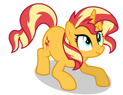 Size: 2500x1932 | Tagged: safe, artist:oyks, character:sunset shimmer, species:pony, species:unicorn, cute, female, shimmerbetes, simple background, solo, transparent background, vector