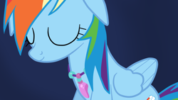 Size: 1920x1080 | Tagged: safe, artist:kazamacat, character:rainbow dash, species:pegasus, species:pony, fanfic:the master mev, eyes closed, fanfic art, female, jewelry, necklace, smiling, solo