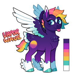 Size: 700x700 | Tagged: safe, artist:lastnight-light, oc, oc:vaporwave, species:pegasus, species:pony, female, mare, simple background, solo, starry eyes, tail feathers, tongue out, transparent background, two toned wings, wingding eyes, wings