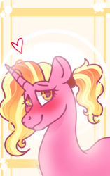 Size: 1440x2288 | Tagged: safe, artist:valkiria, character:luster dawn, species:pony, species:unicorn, blushing, female, happy, heart, looking at you, shy, smiling