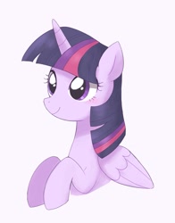Size: 1609x2048 | Tagged: safe, artist:ginmaruxx, character:twilight sparkle, character:twilight sparkle (alicorn), species:alicorn, species:pony, blushing, cute, digital art, female, simple background, smiling, solo, twiabetes