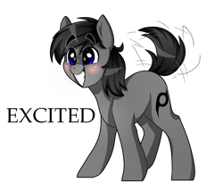 Size: 1280x1098 | Tagged: safe, artist:madkadd, oc, oc only, species:earth pony, species:pony, blushing, earth pony oc, excited, grin, male, simple background, smiling, solo, stallion, starry eyes, tail wag, transparent background, wingding eyes