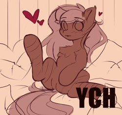 Size: 4837x4536 | Tagged: safe, artist:melloncollie-chan, species:pony, g4, advertisement, blushing, clothing, commission, cute, female, socks, solo, ych example, ych sketch, your character here